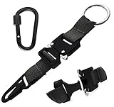 Onepin Key Chains for Mens, Carabiner Clip with Quick-Release Metal Buckle, Black, 7.09''X1.57''