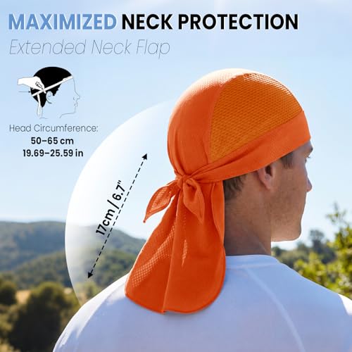 YANIKY Bandana Skull Cap with Neck Flap,Value Set Helmet Liner for Motorcycle Cycling Construction, Cooling Breathable Do Rag — view 2