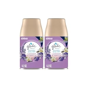 Glade Automatic Spray Refill, Air Freshener for Home and Bathroom, Lavender & Vanilla, 6.2 Oz, 2 Count