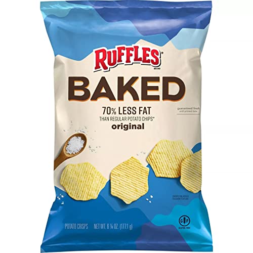 PACK OF 10 - Ruffles Oven Baked Original Potato Crisps, 6.25 oz Bag