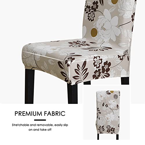 Forcheer Pattern Stretch Chair Covers For Dining Room Set Of 4,Printed Stretchable Dining Chair Slipcover Washable Removable For Kitchen,Hotel,Restaurant,Ceremony Universal Size(4Pcs,Flower) #TOP6