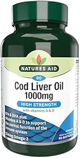 Natures Aid 1000mg High Strength Cod Liver Oil - Pack of 90 Capsules (Packaging May Vary)