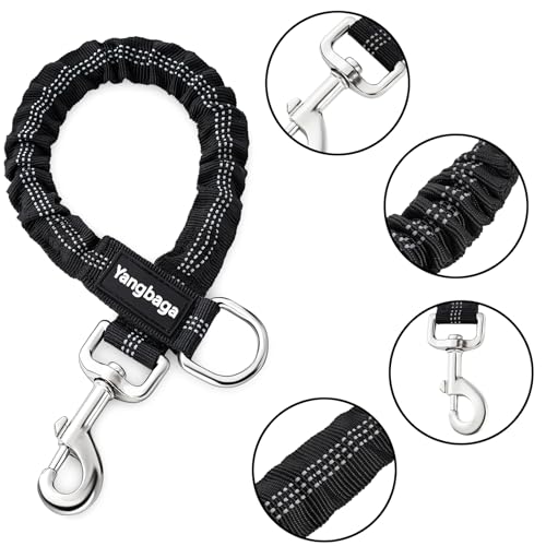 Yangbaga Dog Leash Extender, Shock Absorber Bungee Leash Attachment, Durable Nylon Dog Tie Out Extension with Stainless Steel Swivel Clips - Thumbnail 2