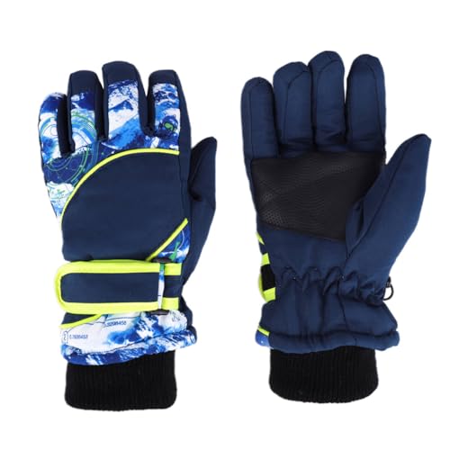 CXQRR Kids Boys Winter Ski Gloves Cold-Weather Windproof Thickening Snowboard-Mittens Outdoor for 4-7 Years Old