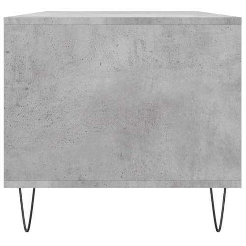 Table Basse Gris Béton Bois d'Ingénierie Table d'Appoint Rectangulaire Salon Design Moderne - 8
