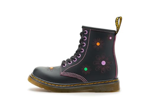 Image of Dr. Martens Unisex Kids 1460 J (Little Kid /Big Kid), Black /Dusty Rose, 4, Medium, Big Kid