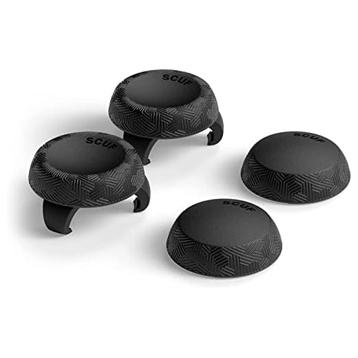 SCUF Poignées de Pouce pour Joystick de Contrôle - Pack 4 avec 2 Bases - Tactique - Joystick Thumb Grips Pour Xbox One et Xbox Series X|S, PS4, PS5, Nintendo Switch Contrôleur Pro - Noir