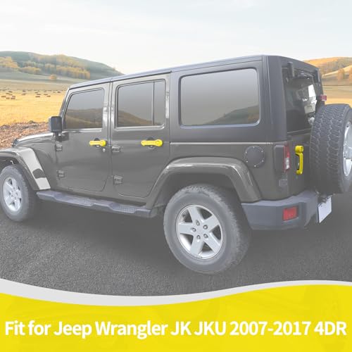 JOSHELA for Jeep JK Door Handle Cover Trim Yellow for Jeep Wrangler JK 4DR 2007-2017 Yellow Exterior Accessories 5pcs by JOSHELA - Image 4
