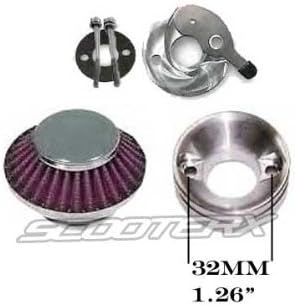 Performance Air Filter, Velocity Stack, and Choke Lever for Scooters, Go Karts, Pocket Bikes [4241]