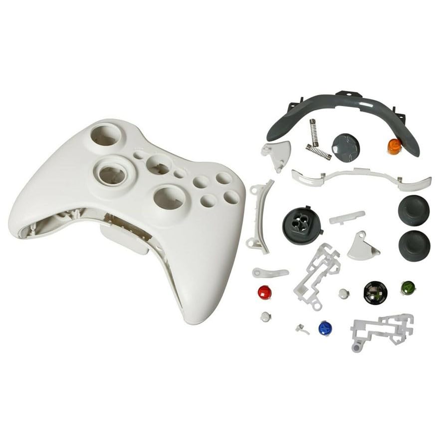 CARCASA COMPLETA PARA MANDO MICROSOFT XBOX 360, INALAMBRICO BOTON, COLOR BLANCO