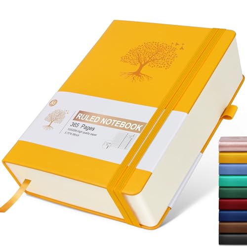 Image of Lined Journal Notebook -365 Pages A5 Thick Journals for Writing College Ruled Notebook, Hardcover Leather Journal for Women Men, Daily Journal Notebook for Work, Note Taking, 100Gsm Lined Paper ( 5.75