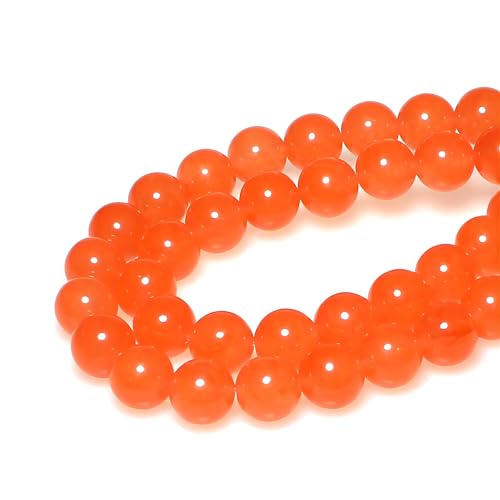 MJDCB Round Stone Beads 10mm Orange Jade Loose Gemstone Beads for Jewelry Making Bracelet Necklace 35pcs - Image 3