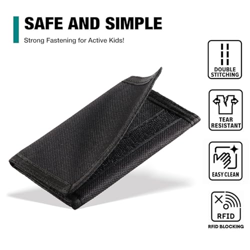 Image of Kids Wallets for Boys & Girls, Black Canvas Wallet with Coin Pocket & Magic Sticker for Toddlers & Teens
