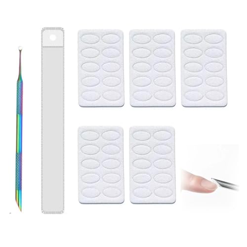 TSUOUKL Spingi cuticole, rimuovi cuticole a doppia estremità con 5 pastiglie lucidanti per unghie, rimozione dello smalto per unghie, kit manicure per pedicure nail art