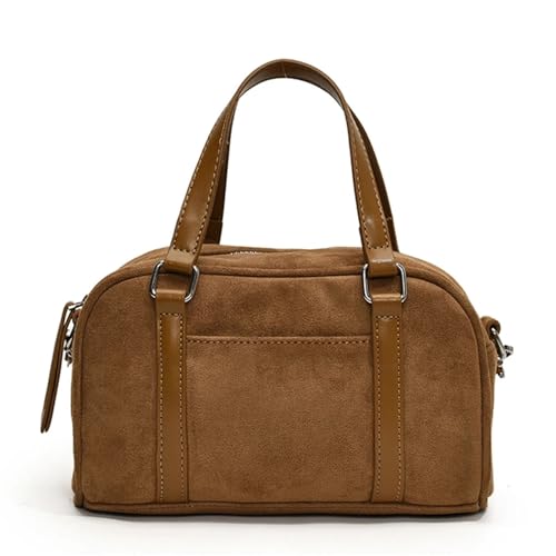 LYXYGMV Borsa a tracolla in pelle scamosciata da donna, regolabile,