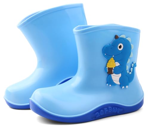 QIETION Kids Rain Boots - Toddler Waterproof Easy-On Boots for Girls and Boys