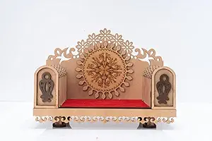BIGXEN Wooden Beautiful Singhasan Temple for God Laddu Gopal Sinhasan for Pooja Mandir Singhasan Singhasan for Durga Pooja Singhasan for Home(Pack of 1)