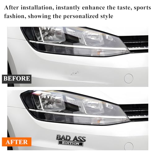 Image of Wevdn Car Bad Ass Edition Emblem, 3D Raised Funny Bad Ass Edition Metal Sticker Fender Badge Decal, Self-Adhesive Bad Ass Tailgate Hood Auto Body Decor, Exterior Car Accessories (Black&White)