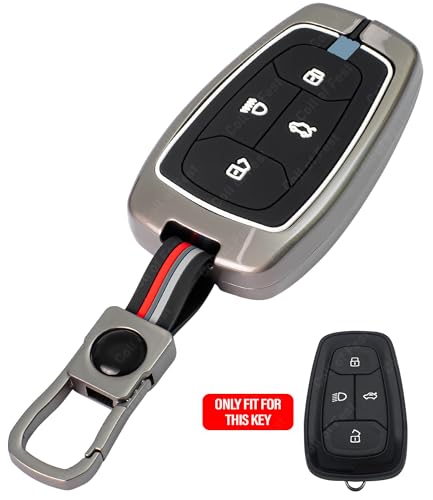 Image of Coll of Fest Premium Metal Silicon Key Cover Compatible with Tata Nexon | Punch | Safari | Harrier | Altroz | Tigor EV | Tiago EV | Curvv | EV - 4 Button Smart Key Glow in the Dark