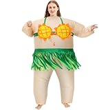 MT MENGTONG Inflatable Luau Hula Skirt Costume,Hawaiian Themed Party Funny Blow Up Costumes for Adult Beach Carnival Inflatable Suit