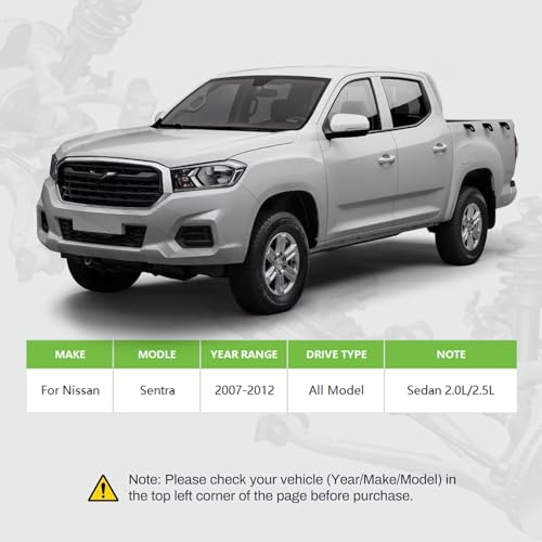 SCITOO 8pcs Suspension Kit 2 Front Lower Control Arm w/Ball Joint 2 Front Sway Bar End Link 2 Outer 2 Inner Tie Rod End Link for Nissan Sentra 2007 2008 2009 2010 2011 2012 2.0L 2.5L K620374 - Image 3