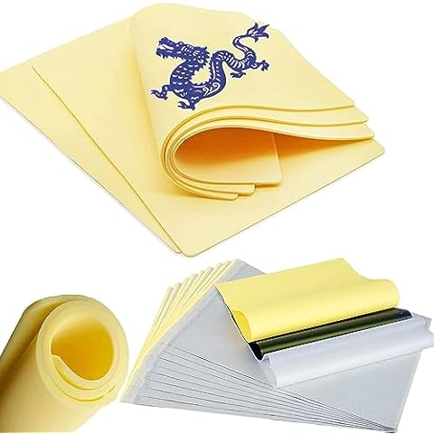 18Pcs Tattoo Practice Skin with Transfer Paper Kit - Gakonp 3 Pcs 3mm Thick Soft Silicone Fake Skin 15Pcs Tattoo Transper Paper Kit Double Sides practice skin Thin stencil paper for Beginners Art Cover