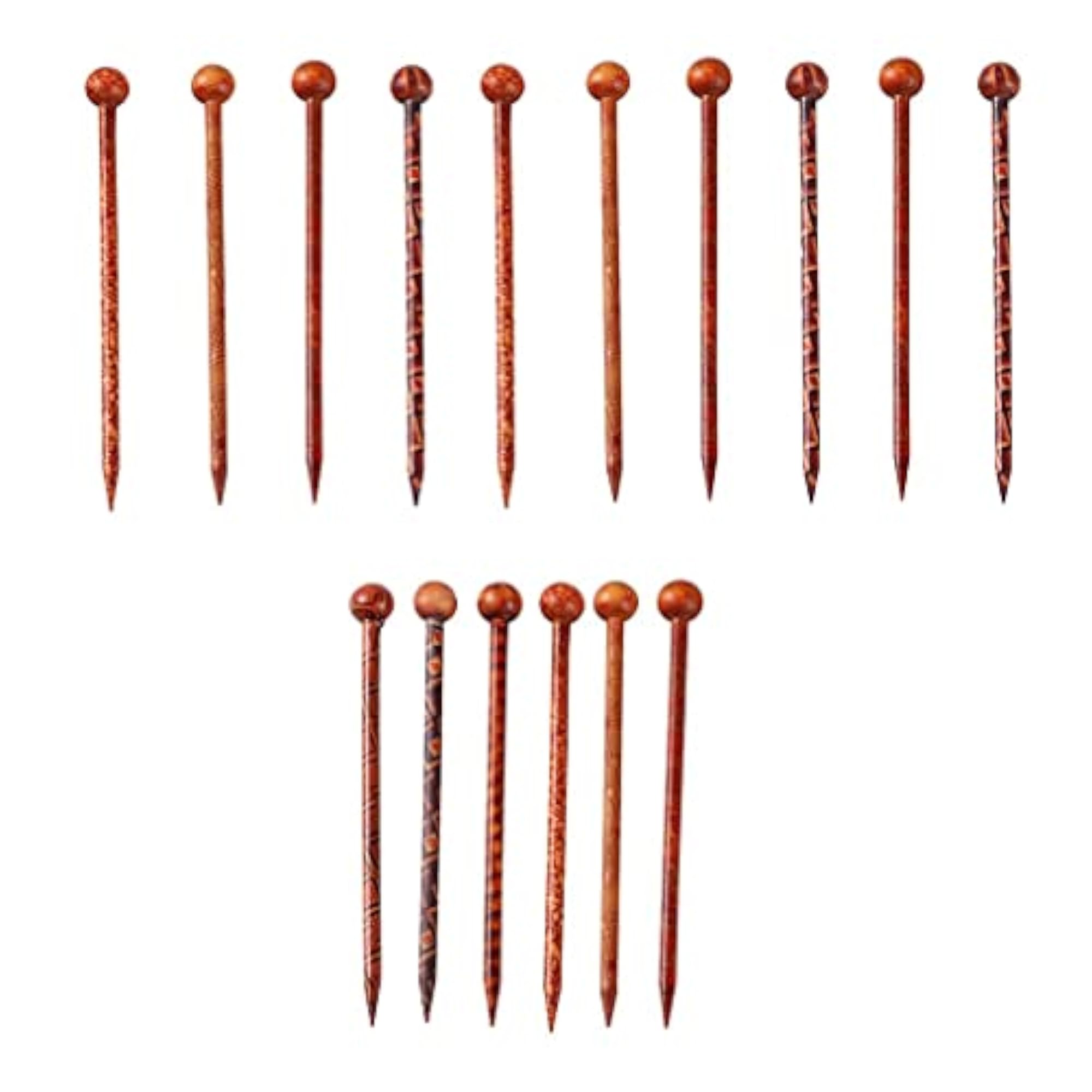 16 Pieces Retro Wooden Hairpin Set