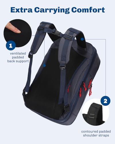 Image of Hynes Eagle Travel Backpack TSA Personal Item Bag Flight Approved Dark Blue