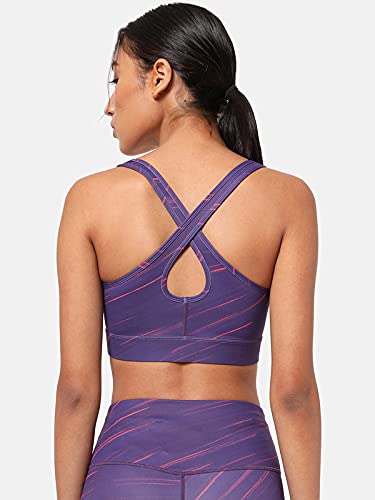 Image of Medium Support Sports Bra for Women | Crossback Design | Removable Padding Purple