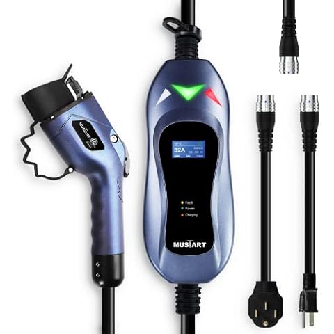 MUSTART TRAVELMASTER Level 2 Portable EV Charger, 25ft Cable, Intelligent Plug Identification Auto-Adjusts Maximum Safe Current 15A/25A/32A Electric Vehicle Plug-in Charging Station (2-Gen) Cover