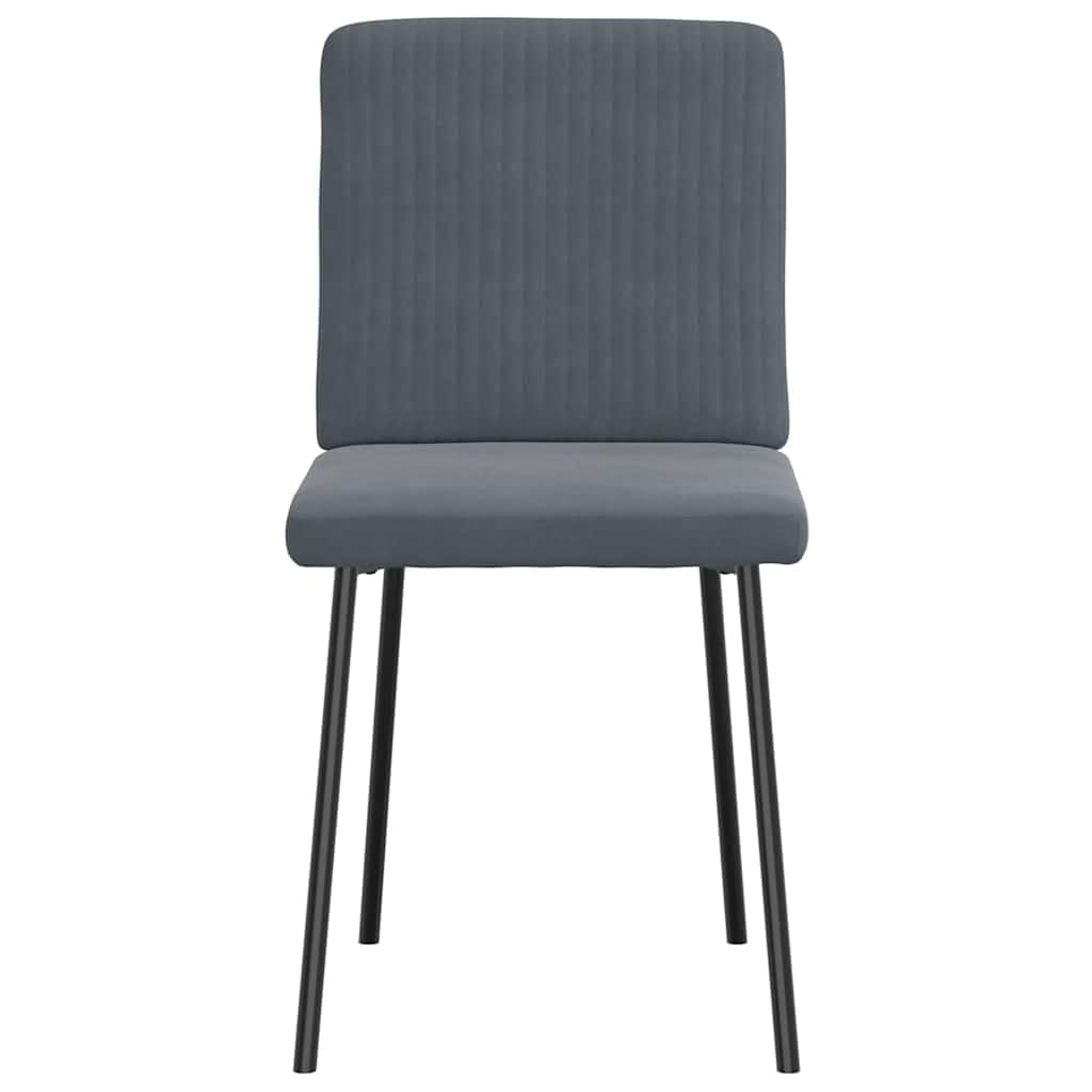 Juego de 4 sillas de comedor de terciopelo gris oscuro con estructura de metal y madera, asiento y respaldo acolchados ergonómicos para comedor, salón, oficina y sala de espera