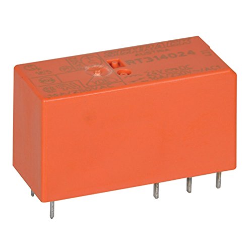 Schrack RT314024 Power Relay, SPDT, 24 Volt, 1440 Ohm, 29 mm L x 12.7 mm W x 16.2 mm H (Pack of 5)