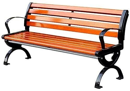 XOUVY Banco de parque al aire libre, silla de jardín de parque, puede cargar 400 kg asiento con respaldo, madera maciza anticorrosiva, bancos largos y sillas para exteriores (1,2 m sin respaldo)