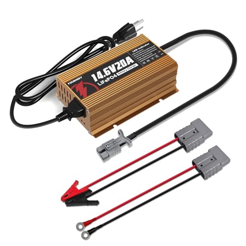 12V 20A LiFePO4 Battery Charger, 14.6V Smart AC-DC Charger with