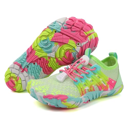Kids Water Shoes Boys Girls Barefoot Aqua Socks Outdoor Fast Dry Swim Beach Walking Athletic Sports Boat Shoe for Toddler Little Big Kid Black Blue Pink Purple White Green4