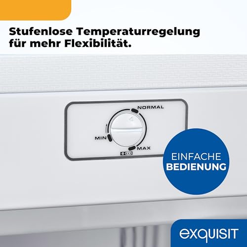 Exquisit Gefrierschrank | 168 l Nutzinhalt, 4 Sterne Gefrierfach, 40 dB, Energieklasse D | manuelle Temperaturregelung, 4 Gefrierschubladen, Gefriertablett | GS5230-H-040D weiss