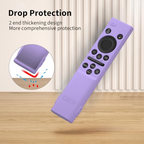 Image of Oboe Silicone Tv Remote Cover Compatible with Samsung Smart Tv Remote BN59-01311 Samsung QLED TV Remote Open Key Protective Case with Loop (I-Lavender Purple) [Remote NOT Included]