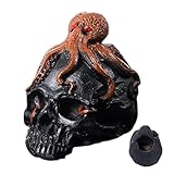 Todespfeife - Totenkopf Oktopus Horn zur Selbstverteidigung und Halloween Streich, hoher Klang mit Metalldesign, Outdoor Survival Whistle für Picknick, Wandern, Klettern, Kriegsausstellungen