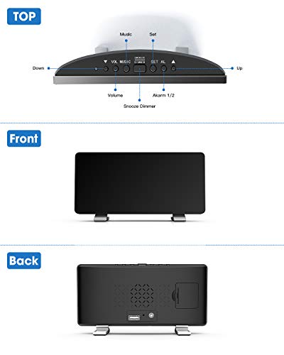 image for Nicewell Digital Alarm Clock 7.3'' LED Screen with Snooze Adjustable 0