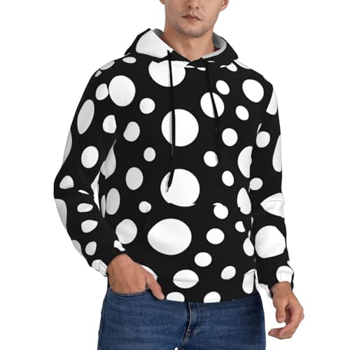 Sweat à capuche noir XL pour homme à pois imprimés quatre saisons