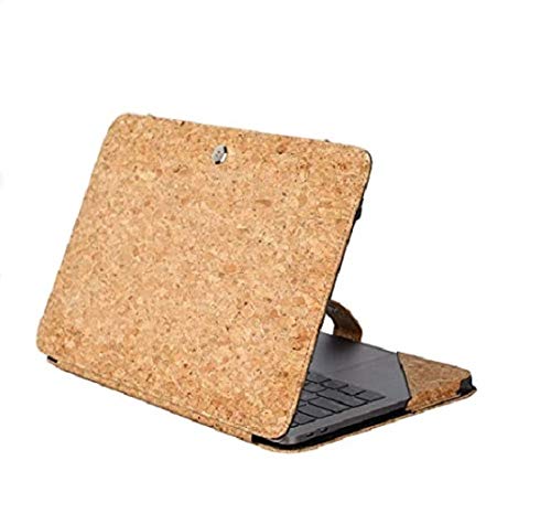 Image of ENTHOPIA 13 to 14 Inches Folio Laptop Case Cover Vegan Leather Compatible for MacBook, Lenovo, Hp, Dell &Other Notebooks - Plain Cork