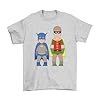 Comedy Heroes, British Comedy TV Show Caricature T-Shirt, Made from, Unisex Style, Regular Fitted Heather Grey #2