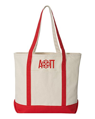 Alpha Omicron Pi Large Canvas Tote Bag