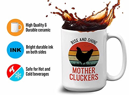 Farmercoffeemug15ozblackriseandshinemothercluckerfunnyfarmingfarmhousechickencluckhenshatcherchickseggcowboycountry  Urban Country Home Decor Farmer coffee mug 15oz black rise and shine mother clucker funny farming farmhouse chicken cluck hens hatcher chicks egg cowboy country  urban country home decor