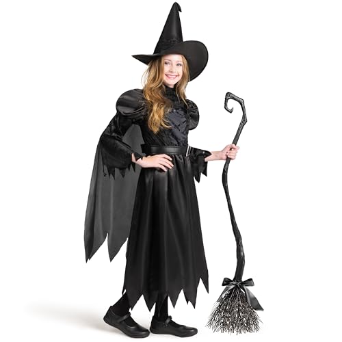 Disfraz de Bruja Negra para Niñas, Halloween miniatura 5