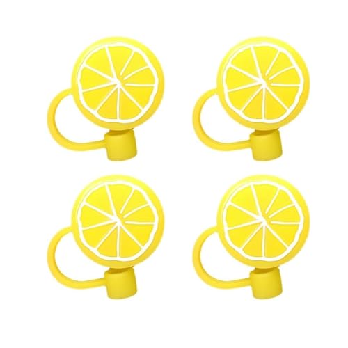 4 piezas tapas para pitillos de silicona amarillo miniatura 1