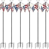 Urban Deco 6 Pack String Light Pole Festoon Light Pole 3M Metal Garden Poles with Hooks - Large Garden Outdoor Light Posts Multifunctional for Lanterns Flags Wind Chimes Bird Feeders Christmas Lights