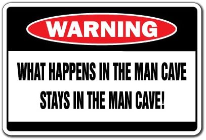 WHAT HAPPENS IN THE MAN CAVE Warning Sign room mans dad guys darts cigars