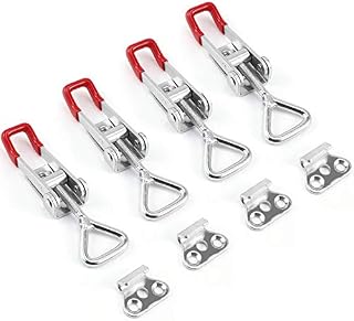 TANCUDER 4 Pack Pull Latch Adjustable Toggle Clamp Quick Release Toggle Latch 100Kg 220Lbs Holding Capacity Hasp Clip Clamp Heavy Duty Draw Latch for Door Cabinet Box Case Trunk Cases Smoker Lid Jig