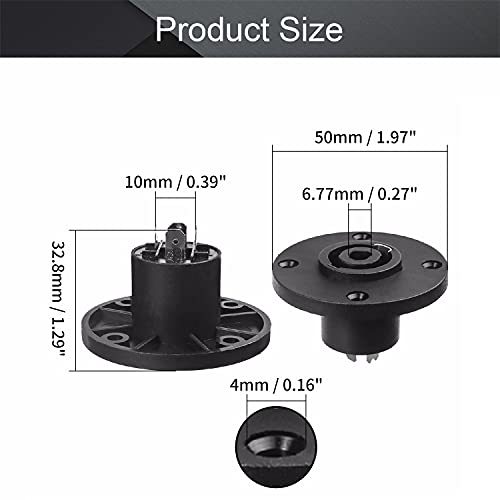 Fielect 6Pcs SpeakOn Panel Mount Socket Round 4 Pole miniatura 2